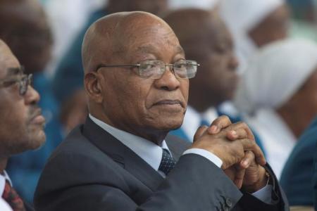 South Africa's President Jacob Zuma before speaking to members of the Twelve Apostles' Church in Christ at the Moses Mabhida Stadium in Durban, South Africa, December 4, 2016. REUTERS/Rogan Ward