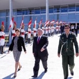 Greece's ambassador to Brazil, Kyriakos Amiridis (C), is seen after a government ceremony with Brazil's President Michel Temer in Brasilia, Brazil May 25, 2016. Marcos Correa/Brazilian Presidency/Handout via REUTERS