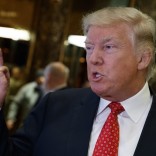 FILE - In this Jan. 9, 2017 file photo, President-elect Donald Trump talks with reporters at Trump Tower in New York. As a businessman, Trump has kept the courts busy. That is not likely to end when he enters the Oval Office, creating an unusual and potentially looming problem for a sitting president.  (AP Photo/Evan Vucci, File)