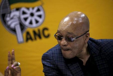 South Africa's President and ANC party president Jacob Zuma reacts as he attends the party's National Executive Committee (NEC) three-day meeting in Pretoria, March 18, 2016. REUTERS/Siphiwe Sibeko