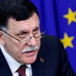 Libya's Prime Minister Fayez al-Sarraj addresses a joint news conference with European Union foreign policy chief Federica Mogherini (unseen) at the EU Commission headquarters in Brussels, Belgium February 2, 2017.   REUTERS/Francois Lenoir