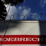 The corporate logo of Odebrecht is seen in a construction site in Caracas, Venezuela January 26, 2017. REUTERS/Carlos Garcia Rawlins