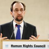 Zeid Ra'ad Al Hussein, U.N. High Commissioner for Human Rights attends the 34th session of the Human Rights Council at the European headquarters of the United Nations in Geneva, Switzerland, February 27, 2017. REUTERS/Denis Balibouse