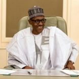 Nigeria's President Muhammadu Buhari smiles as he resumes work following seven weeks of medical leave, in Abuja, Nigeria March 13, 2017. REUTERS/Stringer
