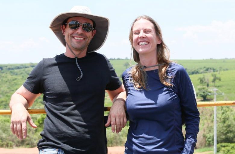 Paulo Siqueira and Juliana Armelin, finance professionals who became coffee farmers, pose for a picture at Terra Alta farm in Ibia, Minas Gerais state, Brazil, in this October 18, 2016 handout picture.  Courtesy of Terra Alta farm/Handout via REUTERS