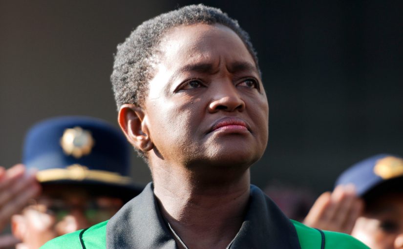 PRETORIA, SOUTH AFRICA  AUGUST 09: (SOUTH AFRICA OUT):  African National Congress Womens League (ANCWL) President Bathabile Dlamini during the national Womens Day celebrations at the Union Buildings on August 09, 2016 in Pretoria, South Africa. August 09, 2016 marks the 60th anniversary of the historic 1956 Womens March on the Union Buildings against the discriminatory pass laws. (Photo Thapelo Maphakela/Gallo Images/Getty Images)