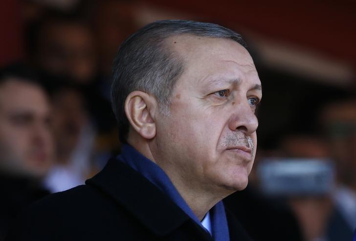 Turkish President Tayyip Erdogan attends a ceremony marking the 102nd anniversary of Battle of Canakkale, also known as the Gallipoli Campaign, in Canakkale, Turkey, March 18, 2017. REUTERS/Osman Orsal