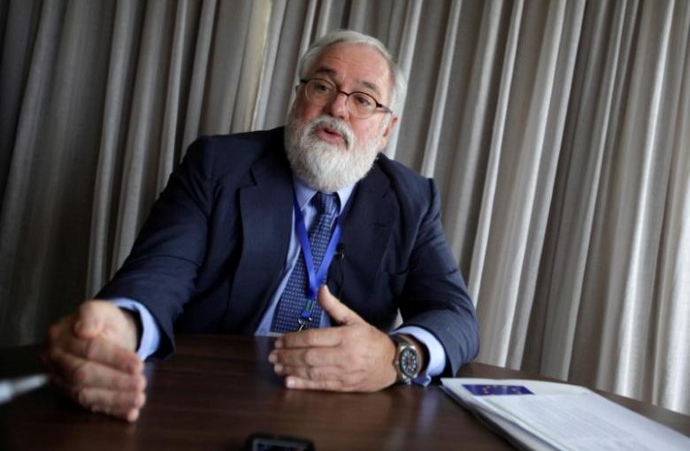 European Climate Action and Energy Commissioner Miguel Arias Canete speaks during an interview with Reuters in Algiers, Algeria May 24, 2016. REUTERS/Ramzi Boudina