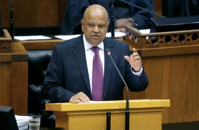 FILE PHOTO: Finance Minister Pravin Gordhan delivers his 2017 Budget Speech to Parliament in Cape Town, South Africa, February 22, 2017. REUTERS/Mike Hutchings/File Photo