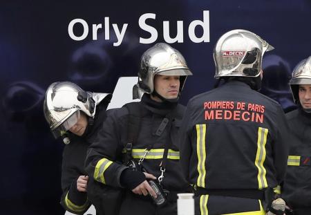 Emergency services arrive at Orly airport southern terminal after a shooting incident near Paris, France March 18, 2017.  REUTERS/Benoit Tessier