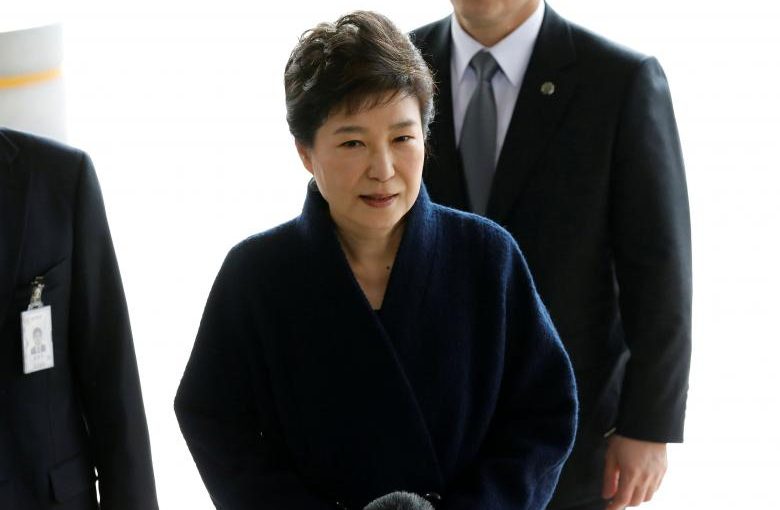 South Korea's ousted leader Park Geun-hye arrives at a prosecutor's office in Seoul, South Korea, March 21, 2017.  REUTERS/Kim Hong-Ji