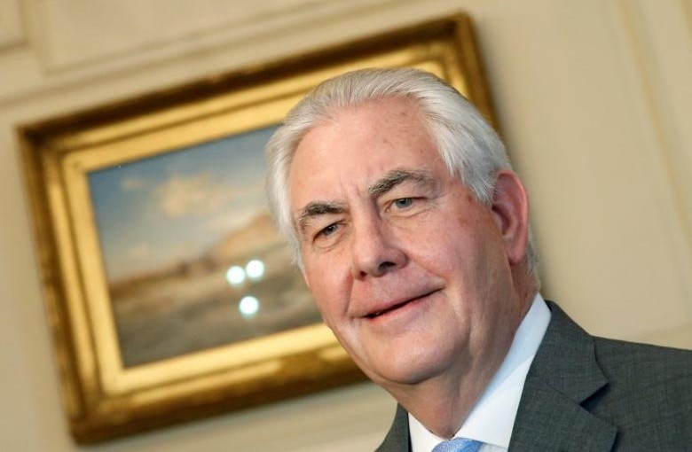 U.S. Secretary of State Rex Tillerson stands during a meeting with Ukrainian Foreign Minister Pavlo Klimkin at the State Department in Washington, U.S., March 7, 2017. REUTERS/Joshua Roberts