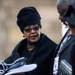 Winnie Madikizela Mandela,ex-wife of former South African president Nelson Mandela, attends the inauguration ceremony of South African President Jacob Zuma at the Union Buildings in Pretoria, South Africa, May 24, 2014. REUTERS/Mujahid Safodien/Pool/File Photo