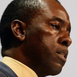 Mosebenzi Zwane, South African Minister of Mineral Resources, speaks on the first day of the Mining Indaba 2017 Conference on February 6, 2017, at the Cape Town International Convention Centre in Cape Town.
The Mining Indaba ("conference" in Zulu and Xhosa language) is the world's foremost conference on mining in Africa. / AFP PHOTO / RODGER BOSCH