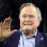 FILE PHOTO: Former U.S. President George H.W. Bush arrives on the field to do the coin toss ahead of the start of Super Bowl LI between the New England Patriots and the Atlanta Falcons in Houston, Texas, U.S. on February 5, 2017. REUTERS/Adrees Latif/File Photo
