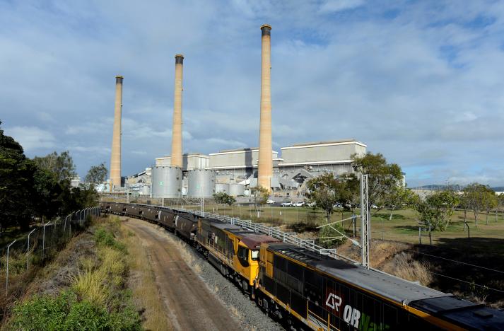 A coal train leaves the Gladstone Power Station in Gladstone, Queensland, Australia, July 2013.  AAP/Dan Peled/via REUTERS