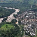 An aerial view shows a flooded area after heavy rains caused several rivers to overflow, pushing sediment and rocks into buildings and roads in Mocoa, Colombia April 1, 2017.  Cesar Carrion/Colombian Presidency/Handout via Reuters