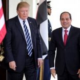 U.S. President Donald Trump welcomes Egypt's President Abdel Fattah al-Sisi at the White House in Washington, U.S., April 3, 2017. REUTERS/Carlos Barria