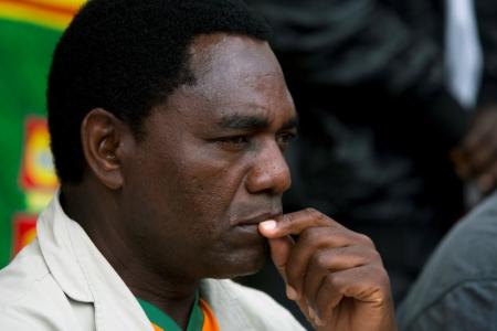 United Party for National Development (UPND) Presidential candidate Hakainde Hichilema looks on during a rally in Lusaka January 18, 2015.  REUTERS/Rogan Ward/File Photo