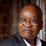 South Africa's President Jacob Zuma reacts during the launch of a social housing project in Pietermaritzburg, South Africa, April 1, 2017. REUTERS/Rogan Ward/File photo