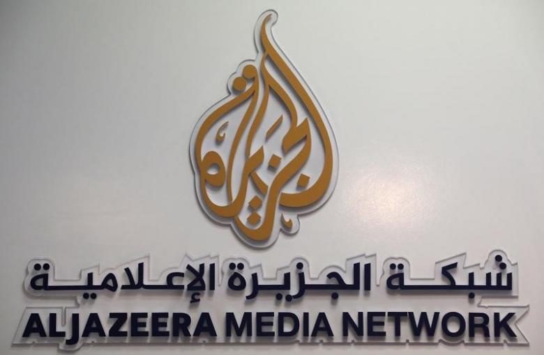 The logo of Al Jazeera Media Network is seen during the annual MIPCOM television programme market in Cannes, France, October 17, 2016. REUTERS/Eric Gaillard