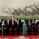 Chinese President Xi Jinping poses for a group photo with other delegates and guests at the welcoming banquet for the Belt and Road Forum, in Beijing, China May 14, 2017. REUTERS/Jason Lee