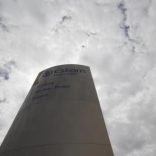 The logo of state power utility Eskom  is seen outside Cape Town's Koeberg nuclear power plant in this picture taken March 20, 2016. REUTERS/Mike Hutchings