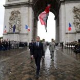 French President Emmanuel Macron walks after attending a ceremony at the Tomb of the Unknown Soldier at the Arc de Triomphe in Paris, France, May 14, 2017.   REUTERS/Alain Jocard/Pool