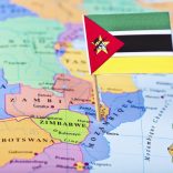 Map and flag of Mozambique