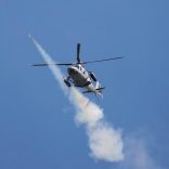 A Philippine Air Force attack helicopter fires a rocket as they continue to assault the Maute group in Marawi City in southern Philippines May 29, 2017. REUTERS/Erik De Castro