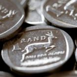 South African Rand coins are seen in this photo illustration taken September 9, 2015.   REUTERS/Mike Hutchings/File Photo