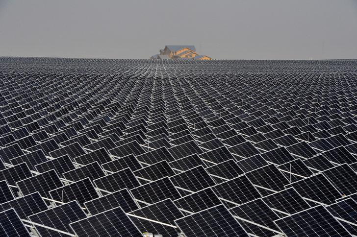 Solar panels are seen in Yinchuan, Ningxia Hui Autonomous Region, China April 18, 2017. Picture taken April 18, 2017. REUTERS/Stringer