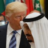 U.S. President Donald Trump and Saudi Arabia's King Salman bin Abdulaziz Al Saud (R) attend the Arab Islamic American Summit in Riyadh, Saudi Arabia May 21, 2017. REUTERS/Jonathan Ernst