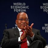 South African President Jacob Zuma reacts while participating in a discussion at the World Economic Forum on Africa 2017 meeting in Durban, South Africa May 4, 2017. REUTERS/Rogan Ward