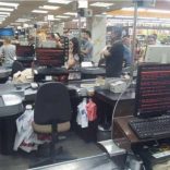Customers queue in 'Rost' supermarket in Kharkiv, Ukraine June 27, 2017 in this picture obtained from social media. MIKHAIL GOLUB via REUTERS