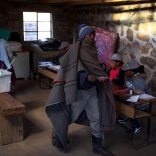 Locals arrive to cast their vote during the national elections at Semonkong, Lesotho June 3, 2017. REUTERS/Siphiwe Sibeko