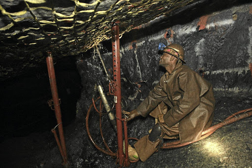 Underground drilling at Lonmin Saffy Platinum Mine in Marikana . 05/07/2012 . picture by KATHERINE MUICK-MERE .