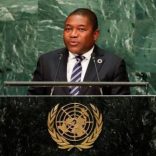 Mozambique President Filipe Jacinto Nyusi addresses the United Nations General Assembly in the Manhattan borough of New York, U.S. September 21, 2016.   REUTERS/Eduardo Munoz