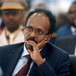Somalia's newly elected President Mohamed Abdullahi Farmaajo attends his inauguration ceremony in Somalia's capital Mogadishu, February 22, 2017. REUTERS/Feisal Omar