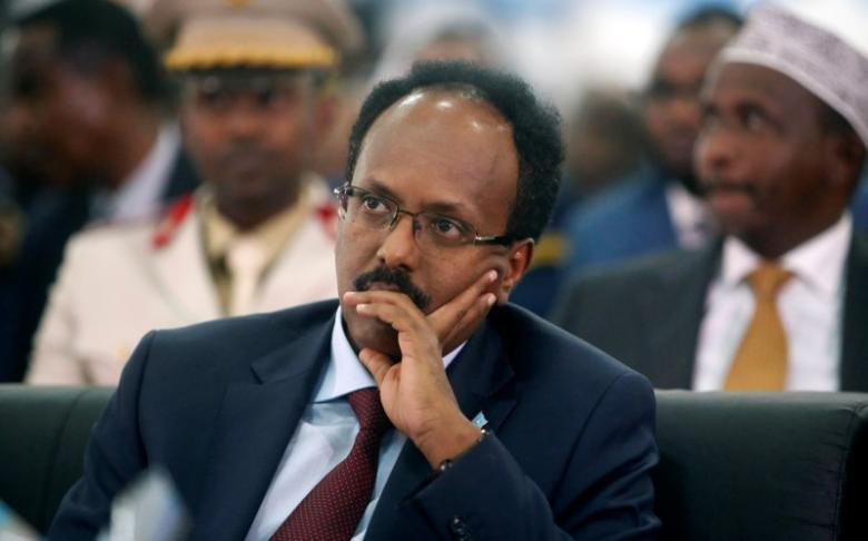 Somalia's newly elected President Mohamed Abdullahi Farmaajo attends his inauguration ceremony in Somalia's capital Mogadishu, February 22, 2017. REUTERS/Feisal Omar