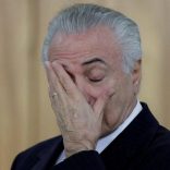 Brazilian President Michel Temer reacts during a credentials presentation ceremony for several new top diplomats at Planalto Palace in Brasilia, Brazil June 26, 2017. REUTERS/Ueslei Marcelino