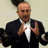 FILE PHOTO: Turkish Foreign Minister Mevlut Cavusoglu speaks during a news conference at Ataturk International airport in Istanbul, Turkey, March 11, 2017. REUTERS/Huseyin Aldemir/File Photo