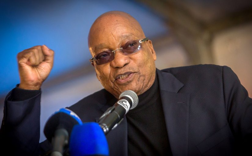 South African President and ruling party African National Congress President Jacob Zuma delivers a speech during an inter-faith prayer held to pray for him on May 14, 2017 in Durban, South Africa.  / AFP PHOTO / RAJESH JANTILAL        (Photo credit should read RAJESH JANTILAL/AFP/Getty Images)