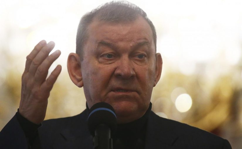 Director general of the Bolshoi Theatre Vladimir Urin speaks during a news conference on the postponement of the world premiere of the Nureyev ballet, weeks after its director Kirill Serebrennikov was questioned as a witness in a fraud investigation, at the Bolshoi in Moscow, Russia, July 10, 2017. REUTERS/Maxim Shemetov