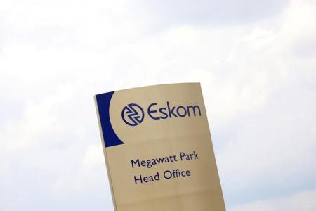 An Eskom logo is seen at the entrance of their head offices in Sunninghill, Sandton, February 24, 2016.    REUTERS/Siphiwe Sibeko