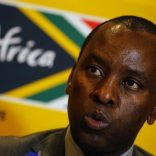 Mosebenzi Zwane, South Africa's Minister of Mineral Resources, speaks at a media briefing at the Investing in African Mining Inbaba in Cape Town, February 8, 2016.  REUTERS/Mike Hutchings
