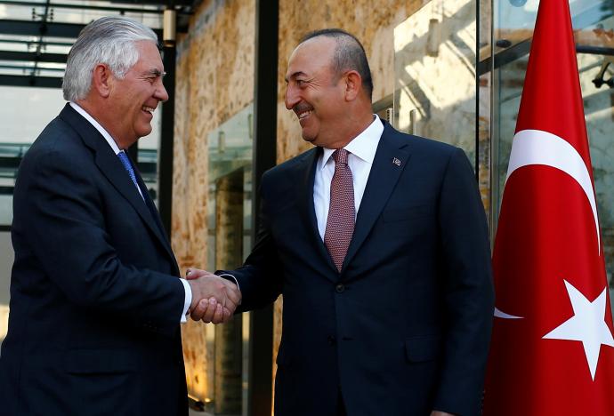 U.S. Secretary of State Rex Tillerson meets with Turkish Foreign Minister Mevlut Cavusoglu in Istanbul, Turkey, July 9, 2017. REUTERS/Murad Sezer