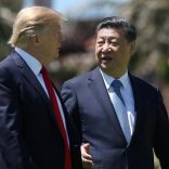 FILE PHOTO: U.S. President Donald Trump and China's President Xi Jinping chat as they walk along the front patio of the Mar-a-Lago estate after a bilateral meeting in Palm Beach, Florida, U.S., April 7, 2017. REUTERS/Carlos Barria