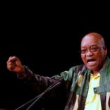 South Africa's President Jacob Zuma gestures during the last day of the six-day meeting of the African National Congress 5th National Policy Conference at the Nasrec Expo Centre in Soweto, South Africa, July 5, 2017. REUTERS/Siphiwe Sibeko