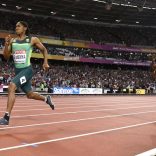 Athletics - World Athletics Championships - Women's 800 Metres - London Stadium, London, Britain – August 13, 2017. Caster Semenya of South Africa wins the final ahead of Francine Niyonsaba of Burundi. REUTERS/Dylan Martinez